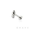 CZ SHELL TOP THREADLESS (PUSH IN) 316L SURGICAL STEEL LABRET SET